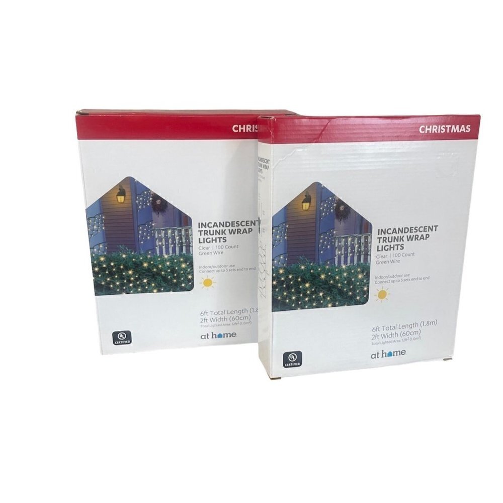 2 NEW Packages - Trunk Net Light 150 6’ x 2' Ft Clear Green Wire Indoor/outdoor